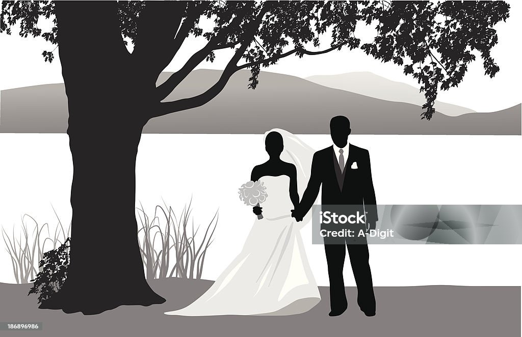 WeddingAtTheLake - Grafika wektorowa royalty-free (Ciało ludzkie)