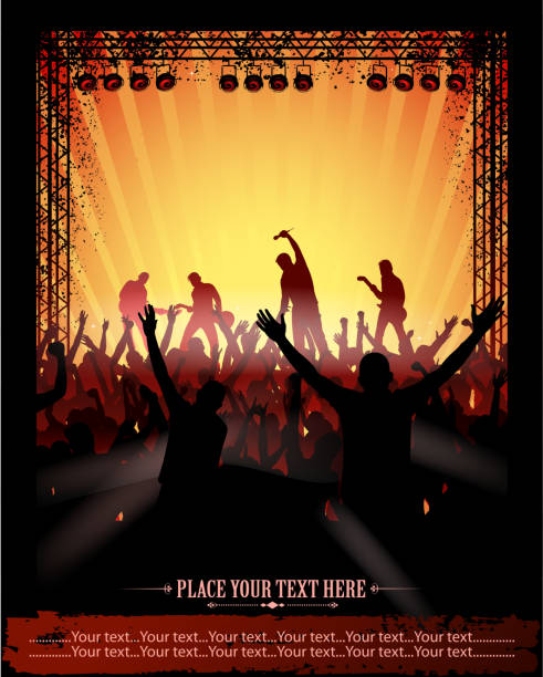 ilustraciones, imágenes clip art, dibujos animados e iconos de stock de cartel de concierto de rock - star shape star theatrical performance backgrounds