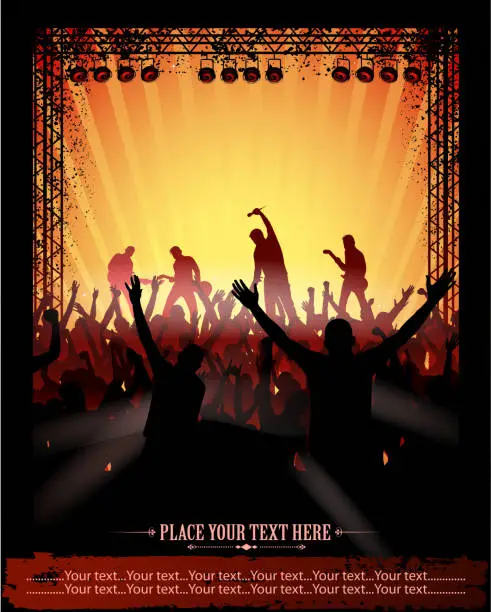 Vector illustration of rock concert poster