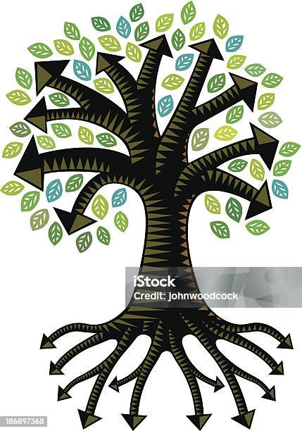 Kleinen Grünen Pfeilbaum Mit Wurzeln Stock Vektor Art und mehr Bilder von Informationsgrafik - Informationsgrafik, Schaubild, Wurzel
