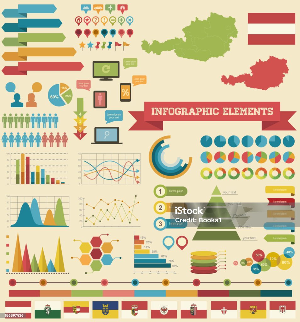 Éléments infographiques-Autriche - clipart vectoriel de Abstrait libre de droits