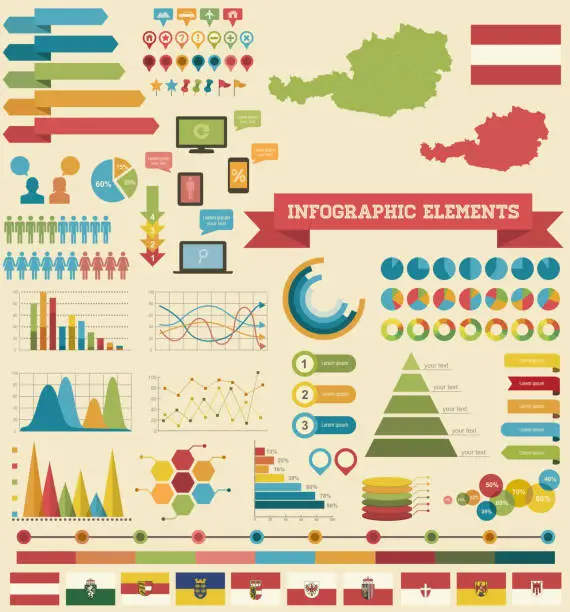 Vector illustration of Infographic Elements-Austria