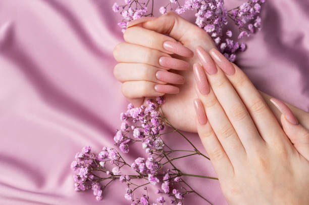 istock Female hands with beautiful manicure 1868978522