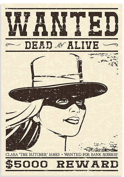 Wanted Poster Wanted poster from the wild west era. Dead Eyed Jed - wanted for stagecoach robbery! wanted poster illustrations stock illustrations