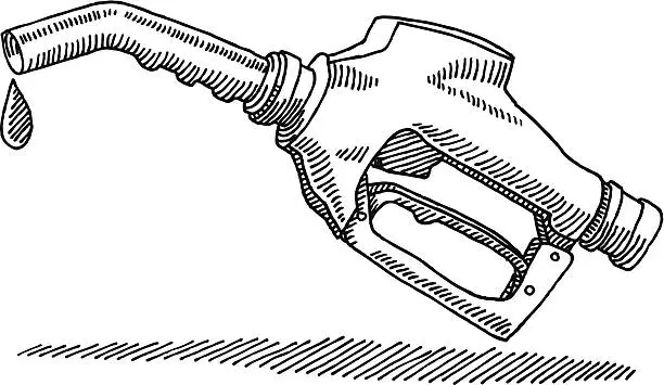 Vector illustration of Gas Pump Nozzle Drawing