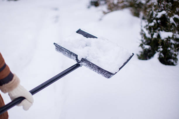 istock Close Up Of young woman's hands Shovelling Snow From Path 186901451