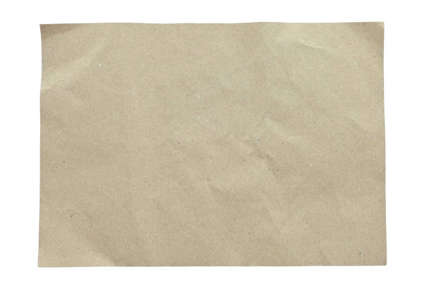 istock blank brown paper texture isolated on white background, old page for craft design 1869018245