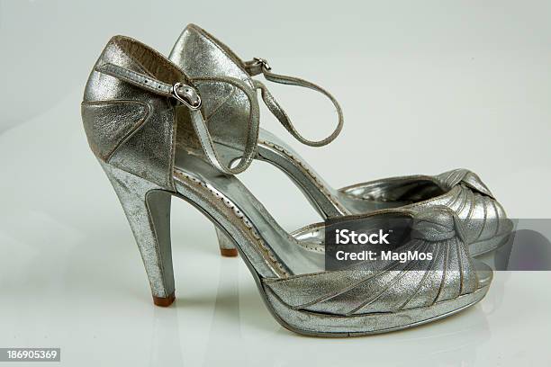 Silver Highheeled Shoes Stock Photo - Download Image Now - Beauty, Classical Style, Close-up