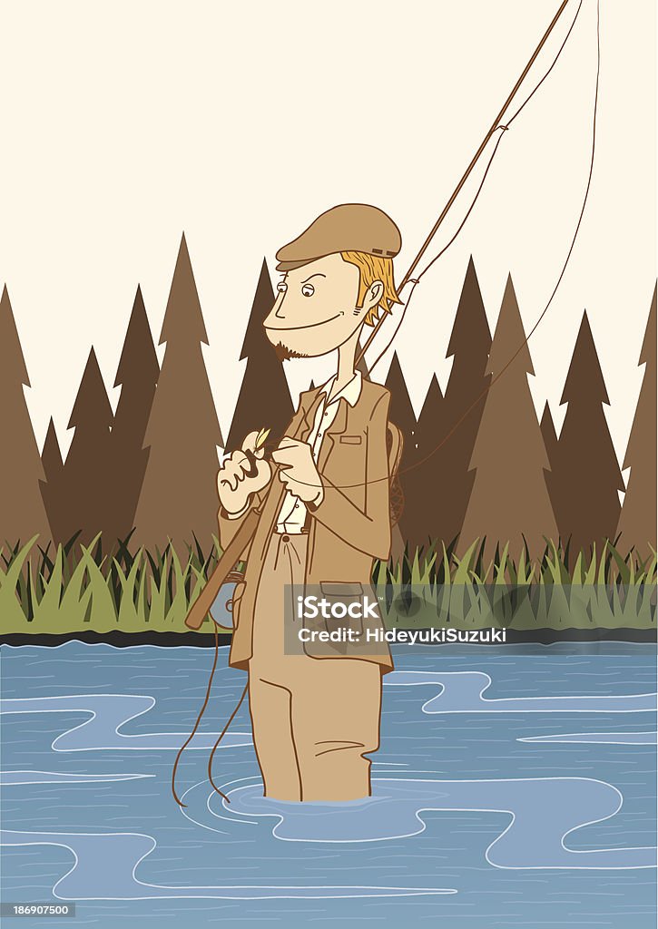 FlyFishingAngler - Vetor de Pescaria com Iscas Artificiais royalty-free