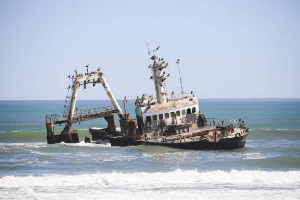 istock stranded fishtrawler at the shore of skeleton coast 1869075219