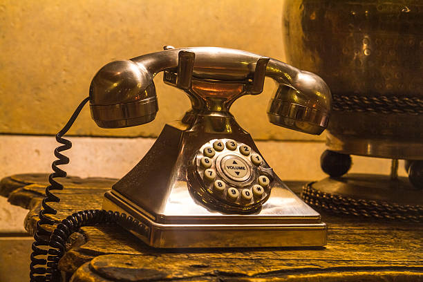 istock Golden old phone 186907775