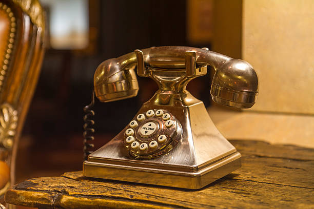 istock Golden old phone 186908115