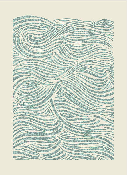 морской волны - flowing blue rippled environment stock illustrations