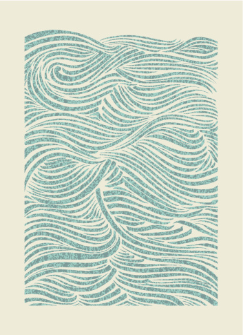 Abstract hand-drawn sea waves illustration in separate layers. EPS Vector file. Hi res JPEG included.