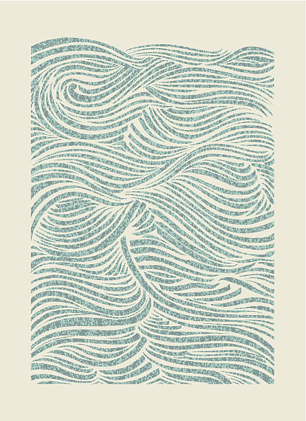 Sea Waves Abstract hand-drawn sea waves illustration in separate layers. EPS Vector file. Hi res JPEG included. rippled stock illustrations