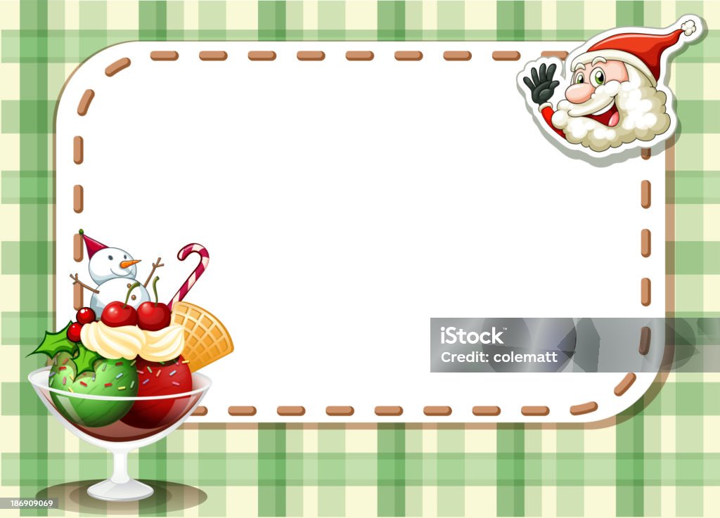 emtpy cartão de Natal com Papai Noel sorridente - Vetor de Boneco de Neve royalty-free