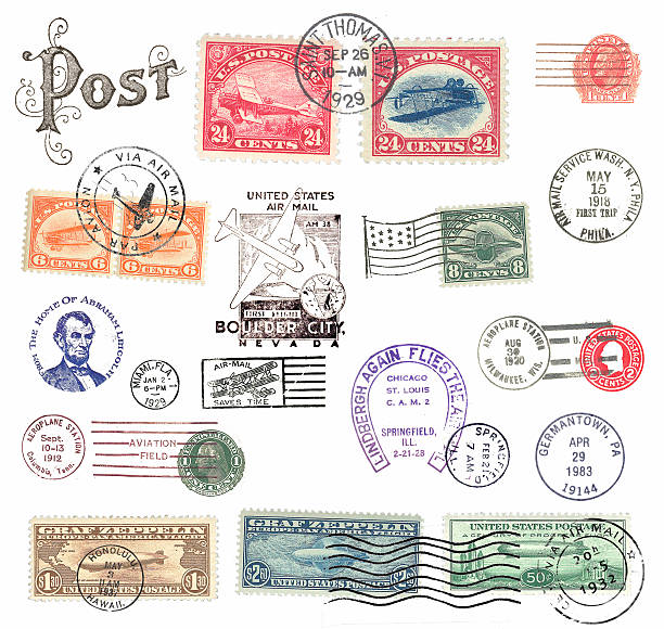 istock Postage stamps and labels from US 186909247