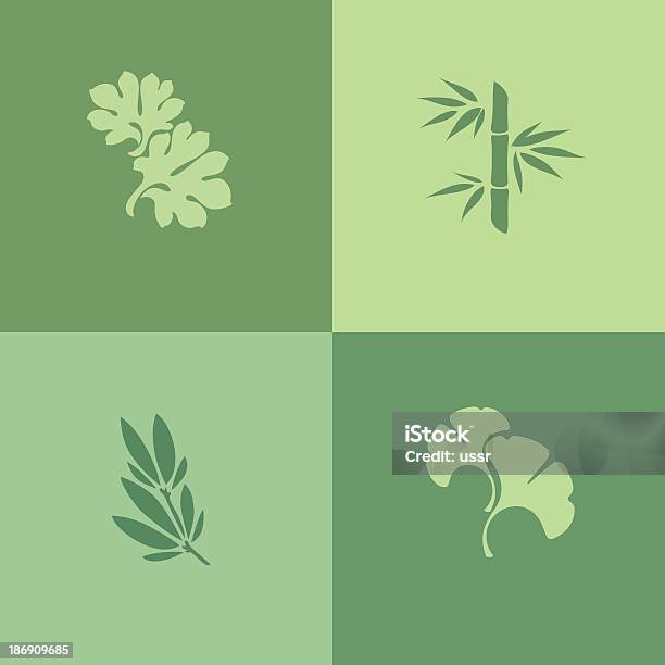 Leaf Zestaw Elementów Projektu - Stockowe grafiki wektorowe i więcej obrazów Miłorząb - Miłorząb, Miłorząb japoński, Bambus - Wiechlinowate