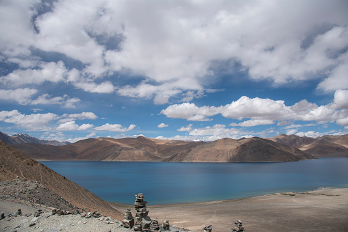 Pangong Tso or Pangong Lake is an endorheic lake spanning eastern Ladakh and West Tibet