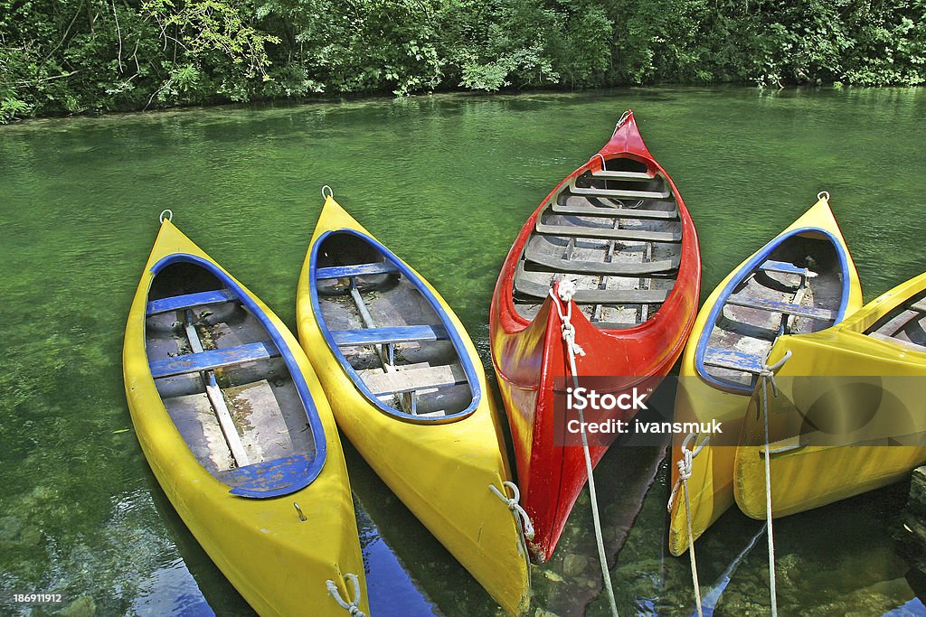 Plástico canoas - Royalty-free Caiaque - Barco a Remos Foto de stock