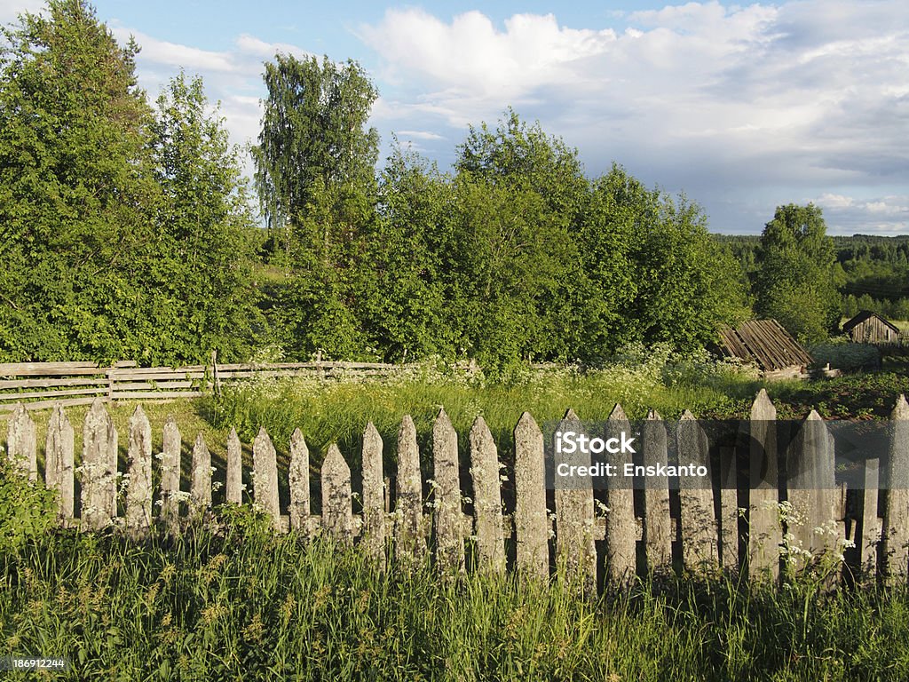 Ogrodzenie w countryside - Zbiór zdjęć royalty-free (Chmura)