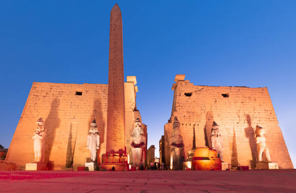 istock Luxor temple exterior at twilight blue hour - Luxor, Egypt 1869127076