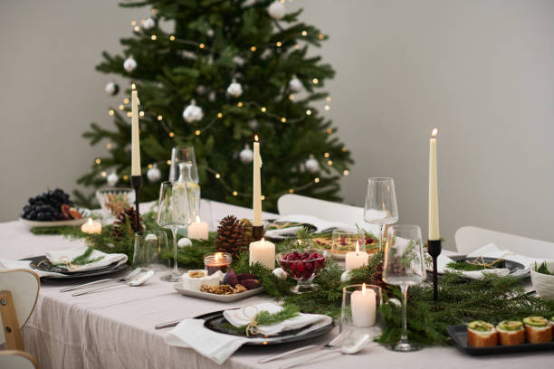 istock Christmas Dinner Table Ready for Beginning of Celebration 1869130156