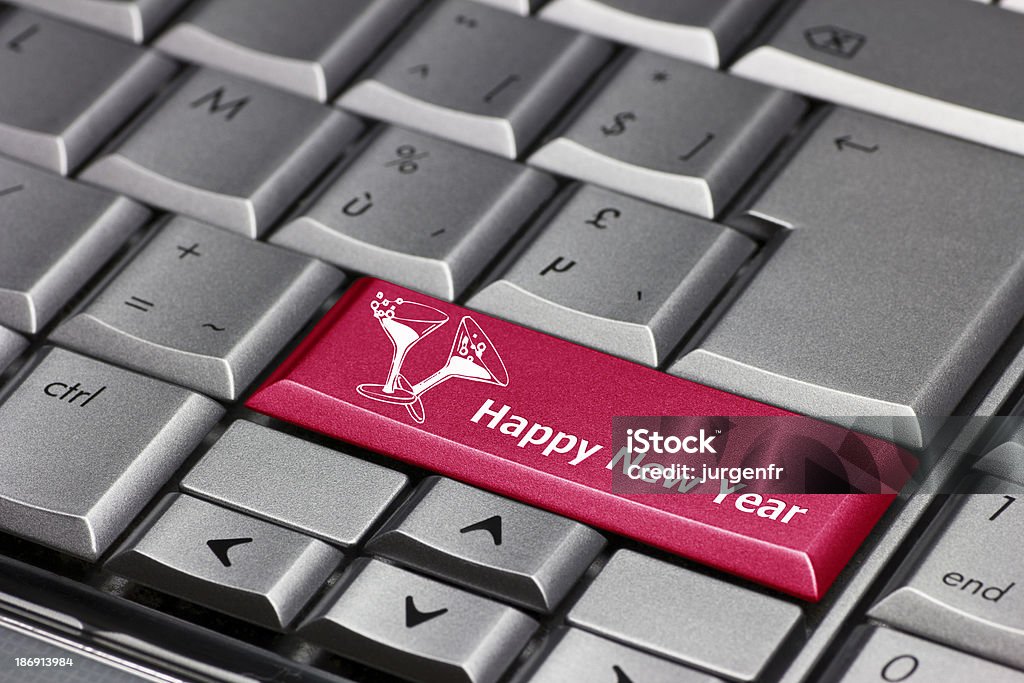 コンピュータのキー-幸せな新年 - 2014年のロイヤリティフリーストックフォト