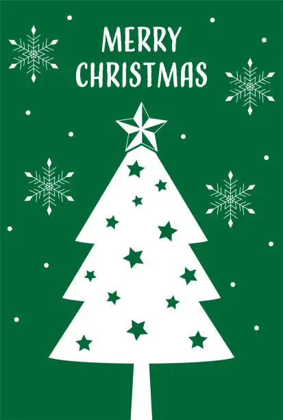 Vector illustration of Simple and cute Christmas tree illustration