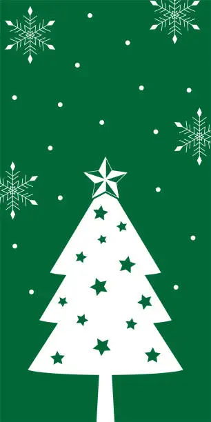 Vector illustration of Simple and cute Christmas tree illustration