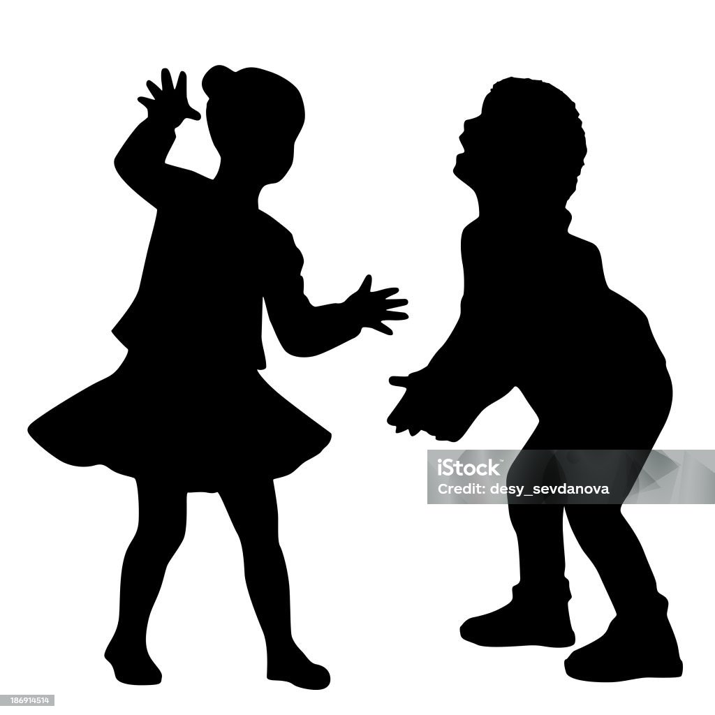 Silhouetten von Kindern - Lizenzfrei Fotografie Stock-Foto