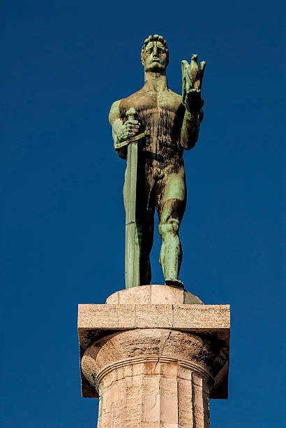 istock Victor Monument, Belgrade - frontal closeup 186914558