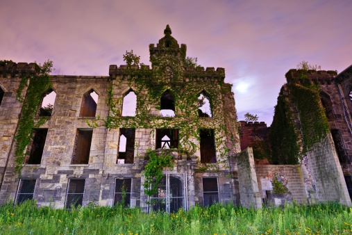 Ruins from the Smallpox Hospital on Roosevelt Island in New York City.