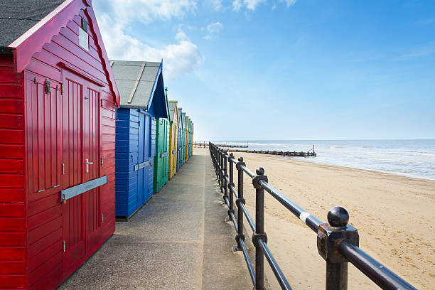 istock Mundesley Beach Huts Norfolk England 186914775