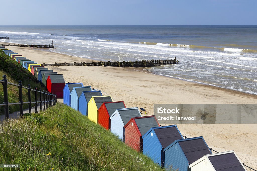 Cabanes de plage Mundesley Norfolk-Angleterre - Photo de Angleterre libre de droits