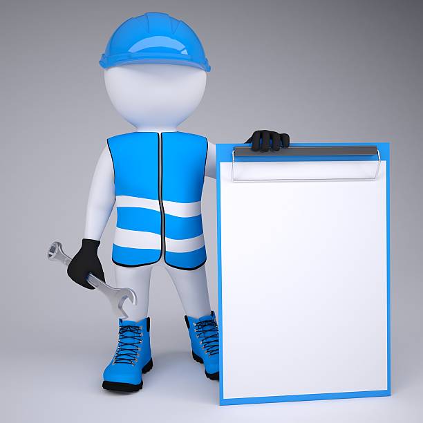 istock 3d man in overalls with wrench 186915269
