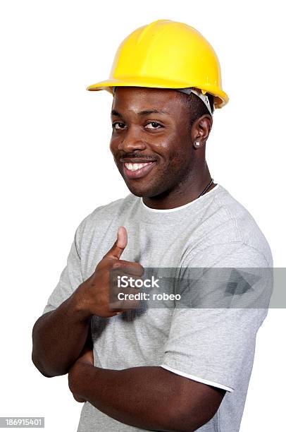 Trabajador De La Construcción Negra Foto de stock y más banco de imágenes de Adulto - Adulto, Afro, Amarillo - Color