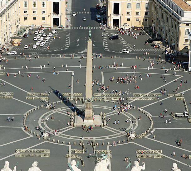 istock beautiful panoramic views of St. Peter's square with an obelisk 186915428