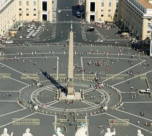Photo of beautiful panoramic views of St. Peter's square with an obelisk