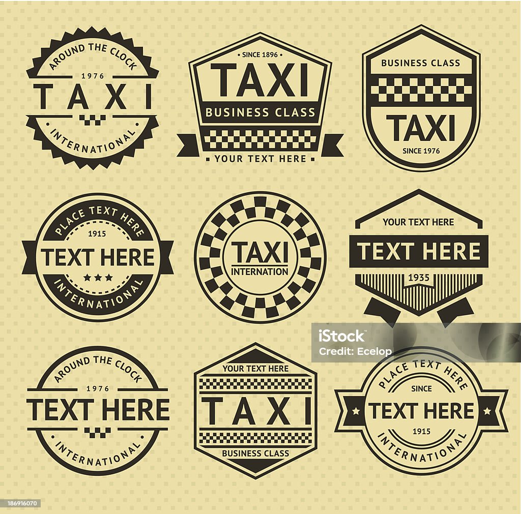 Такси ярлыки в винтажном стиле - Векторная графика Американская культура роялти-фри