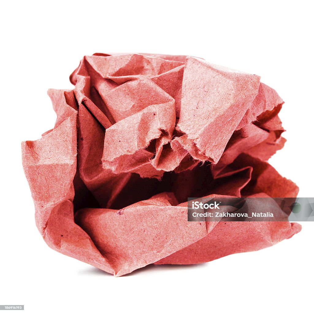 Froissé du papier recyclé ballon coloré isolé sur blanc backgrou - Photo de Abstrait libre de droits