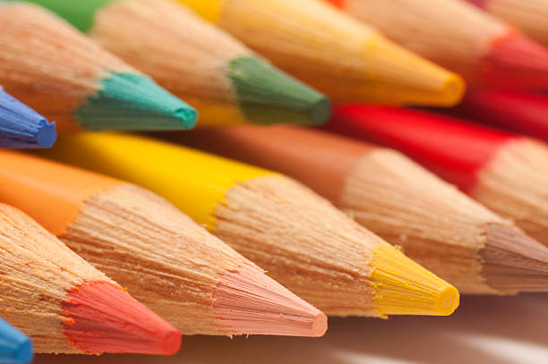 istock Two rows of coloring pencils 186917271