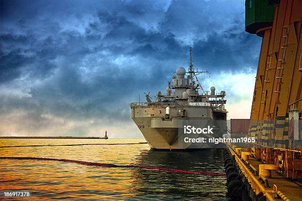 Warship In Port Stock Photo - Download Image Now - Armed Forces, Army, Battleship