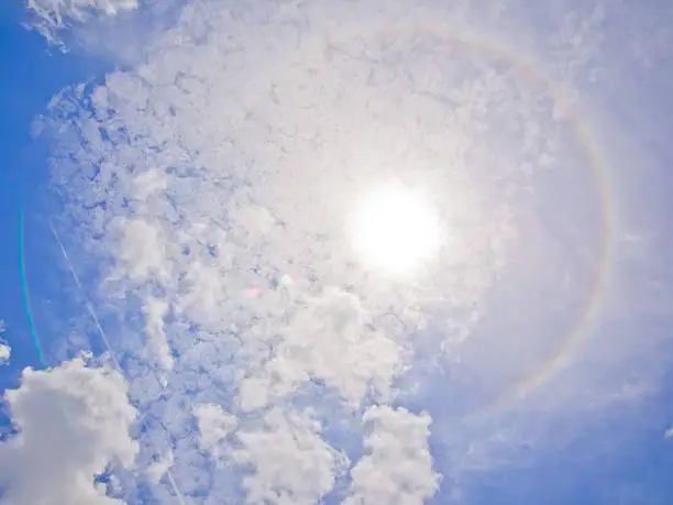 Photo of sun halo phenomenon with some cloud