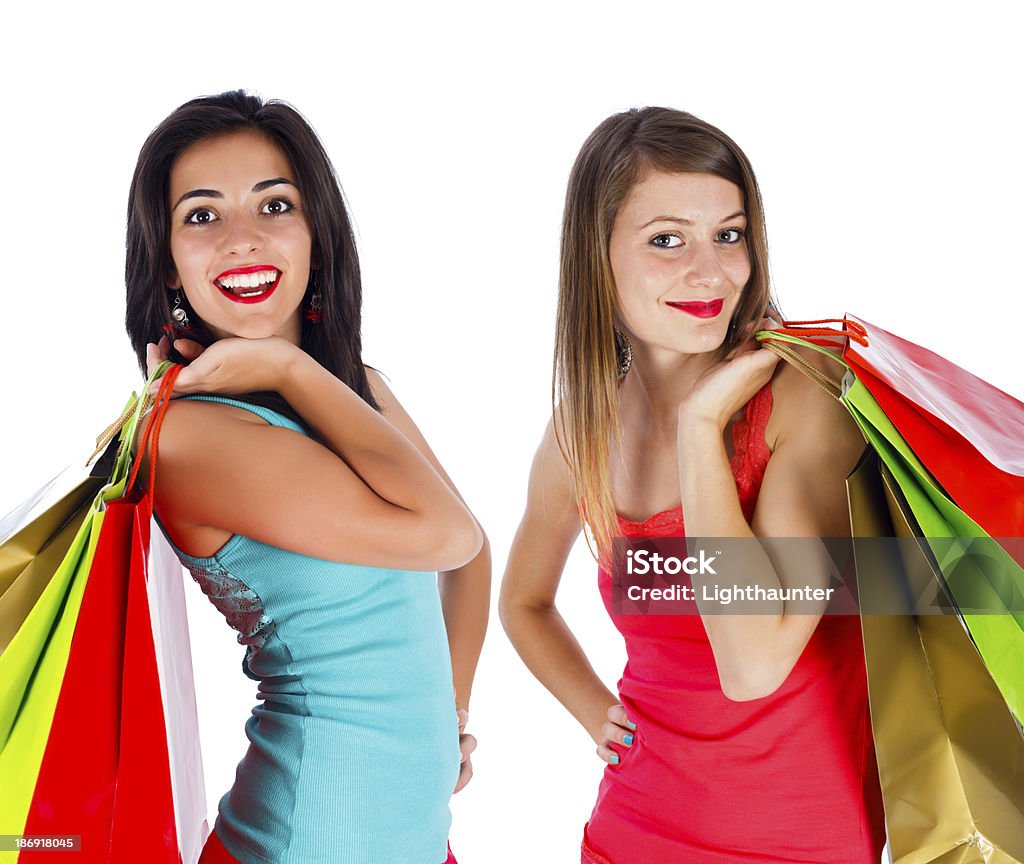 Meninas desfrutar de compras juntos - Royalty-free Adulto Foto de stock