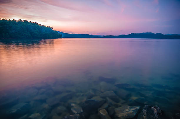 istock sunset during blue hour at the lake 186918106
