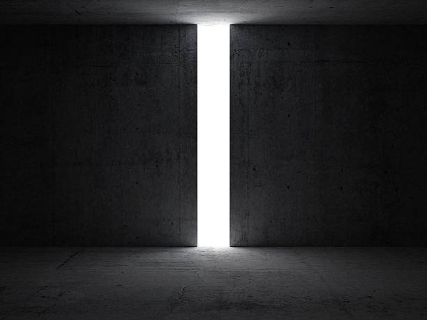 istock Dark abstract interior with opening in the concrete wall 186918131