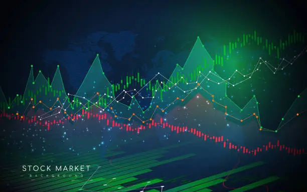 Vector illustration of Stock market increasing background