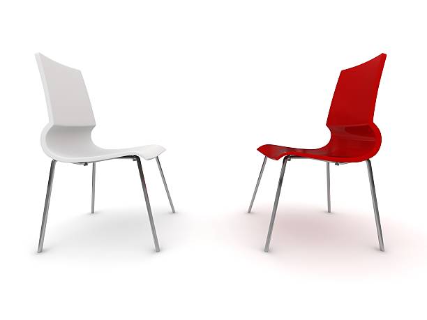 job interview red and white chair gegenüber stock pictures, royalty-free photos & images