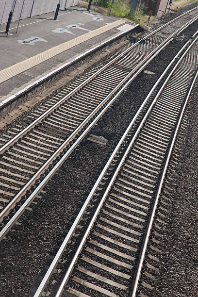 istock Curve of Railroad Train Track 186919507